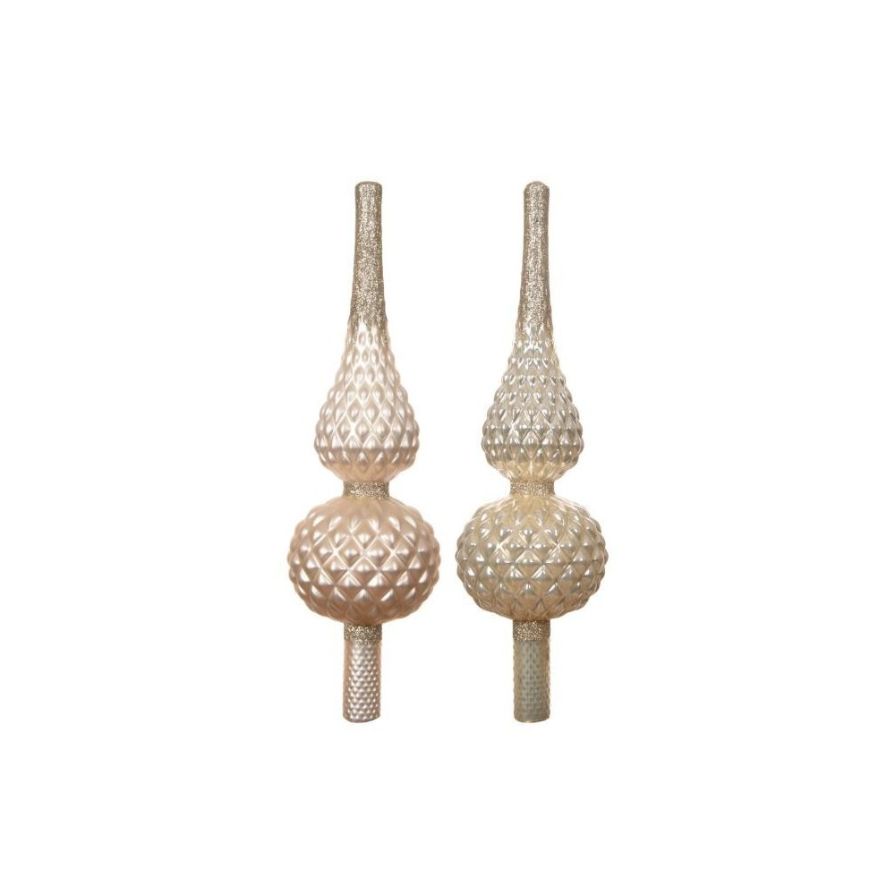 PUNTALE VETRO CREMA PUNTA GLITTER H.30